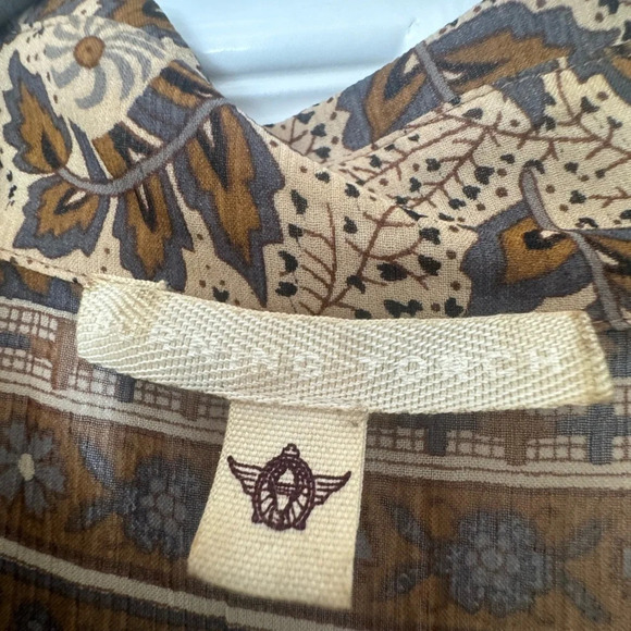 100% silk Burning Torch sheer button down dress size medium - Picture 6 of 8